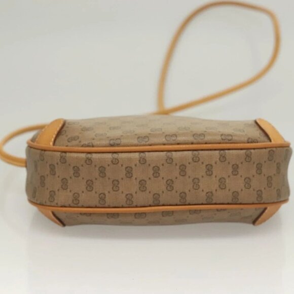 GUCCI GG Supreme Web Sherry Line Bag PVC Beige Gold 164 02 066 Auth yk18484 - Picture 6 of 16